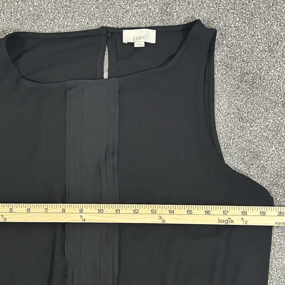 LOFT Black Sleeveless Jumpsuit Women's 12 Tie Waist Pockets - Picture 9 of 12